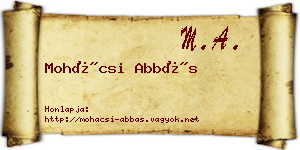 Mohácsi Abbás névjegykártya
